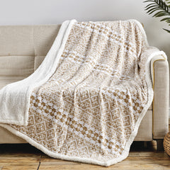 Cozy Aesthetic: Printed Sherpa Throw Blanket – Ultra Soft Microplush 50" x 60" – Lightweight Fleece for Couch, Bed, Dorm & Travel – Machine Washable