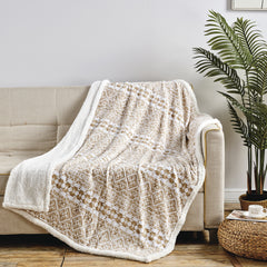 Ultra Soft Microplush Sherpa Throw Blanket – 50 x 60 Inch Lightweight Fleece Blanket for Couch, Sofa & Bed, Warm Cozy Printed Decorative Throw, Machine Washable All-Season Blanket