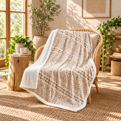 2-Pack Ultra Soft Microplush Sherpa Throw Blankets – 50 x 60 Inch Lightweight Fleece Blankets for Couch, Sofa & Bed, Warm Cozy Printed Decorative Throws, Machine Washable All-Season Blankets