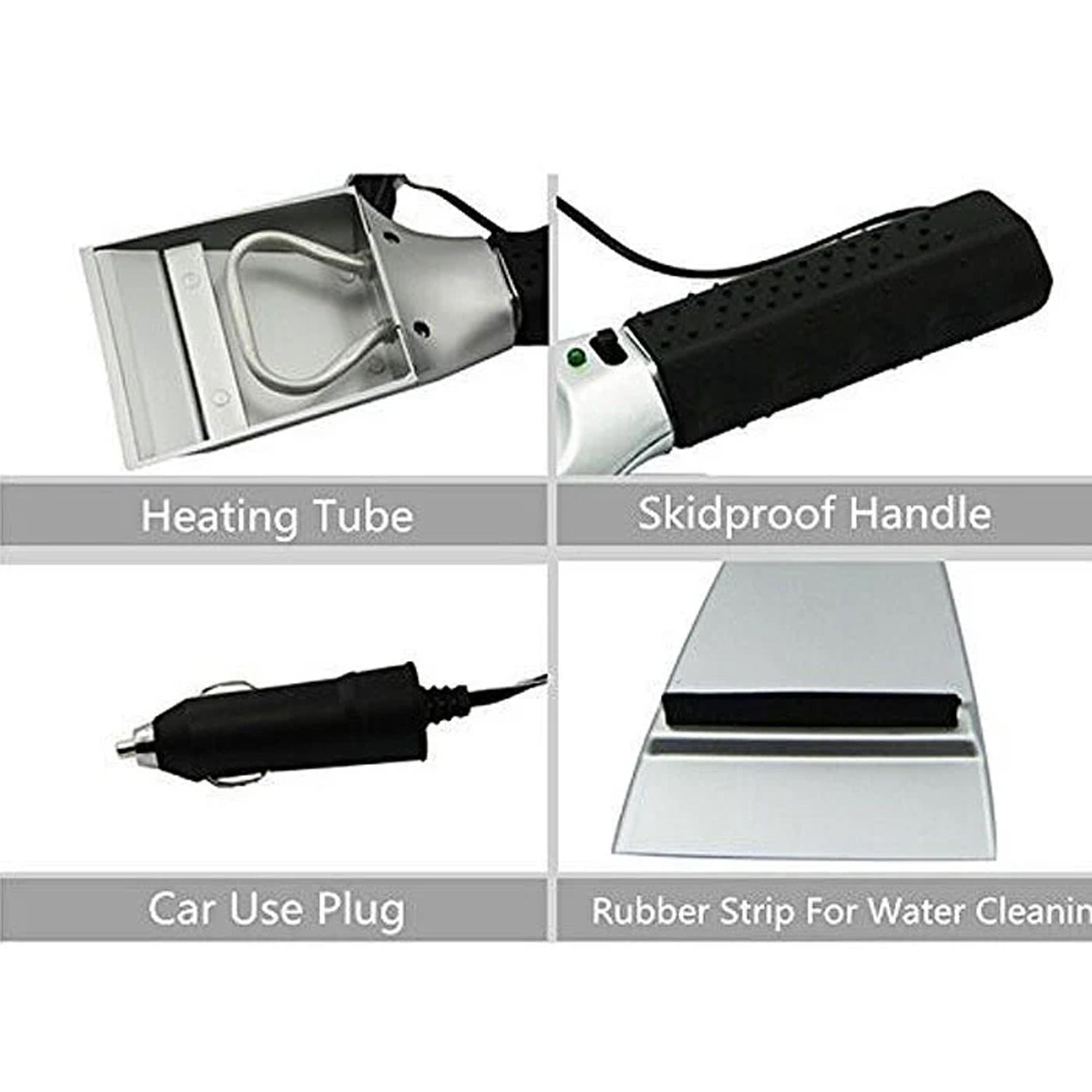 12V Heated Car Ice Scraper, Plug-In Windshield Snow & Ice Tool, 1 or 2 Pack