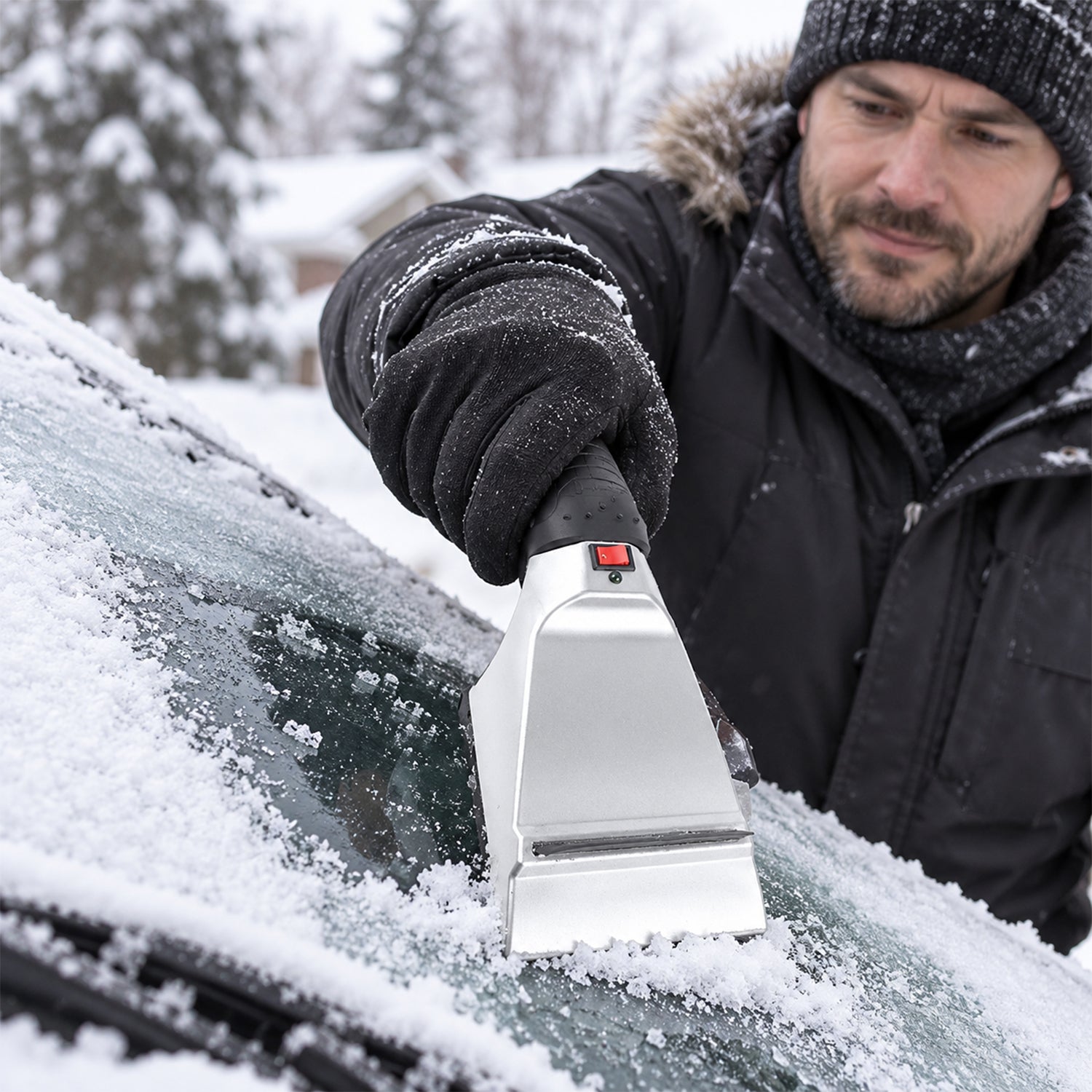 12V Heated Car Ice Scraper, Plug-In Windshield Snow & Ice Tool, 1 or 2 Pack