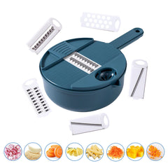 12-Piece: Multifunctional Vegetable Cutter Chopper Drainer, Grater, Slicer Kitchen Tool Set with hand Protector