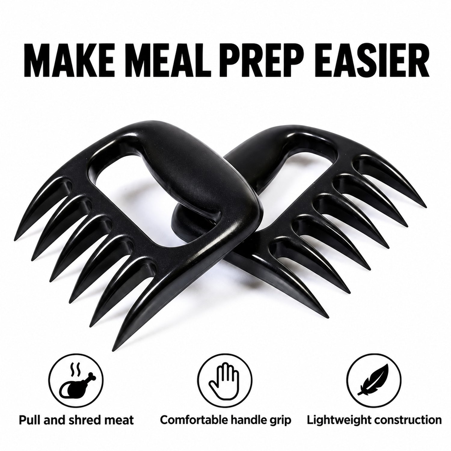 Meat Shredder Claws for BBQ Pulled Pork & Chicken, 1 or 2 Pairs