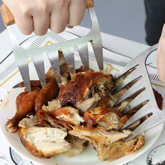 Stainless Steel Meat-Shredding Claws With Wooden Handle (1-Pair or 2-Pair)