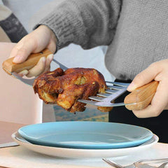 Stainless Steel Meat-Shredding Claws With Wooden Handle (1-Pair or 2-Pair)