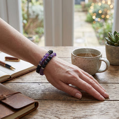 2-Pack Lava Stone Diffuser Bracelet with 2 Random Essential Oils – Aromatherapy Bead Bracelets for Women & Men – Adjustable Essential Oil Jewelry for Daily Wear