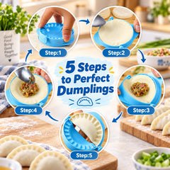 3-Piece Dumpling & Ravioli Maker Set, Dough Cutters and Pastry Press Molds