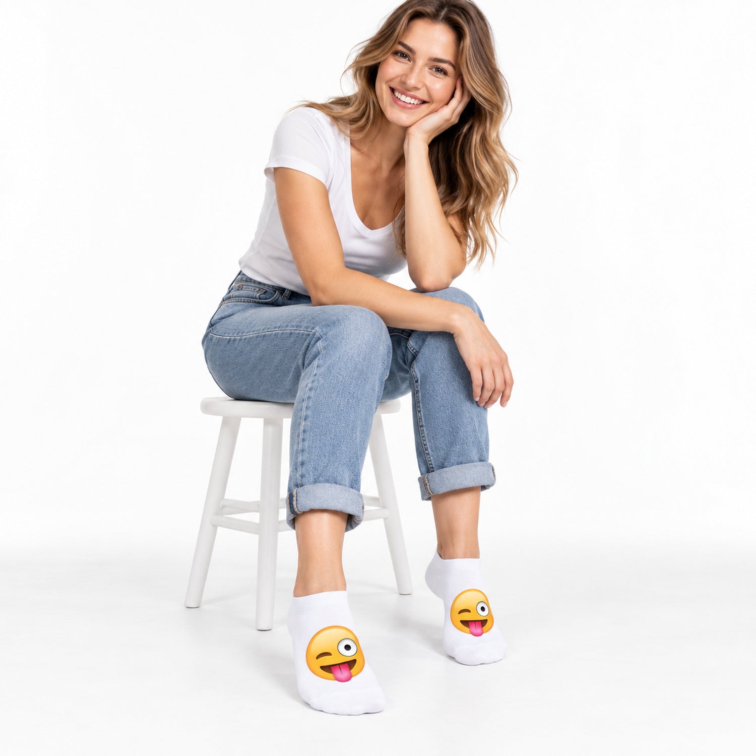 4-Pair Emoji Ankle Socks, Breathable Unisex Novelty Socks for Everyday Wear