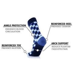 6-Pairs: Unisex Graduated Compression Crew Length Support Socks