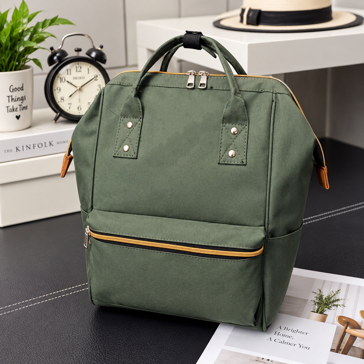 Diaper Bag Backpack, Baby Travel Organizer with Insulated Bottle Pockets
