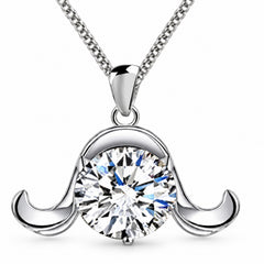 Zodiac Crystal Pendant Necklace, Silver-Plated Birth Sign Jewelry with Chain