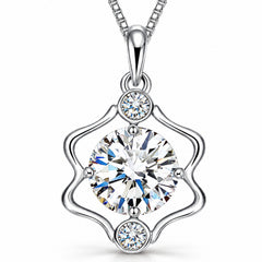 Zodiac Crystal Pendant Necklace, Silver-Plated Birth Sign Jewelry with Chain