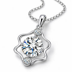 Zodiac Crystal Pendant Necklace, Silver-Plated Birth Sign Jewelry with Chain