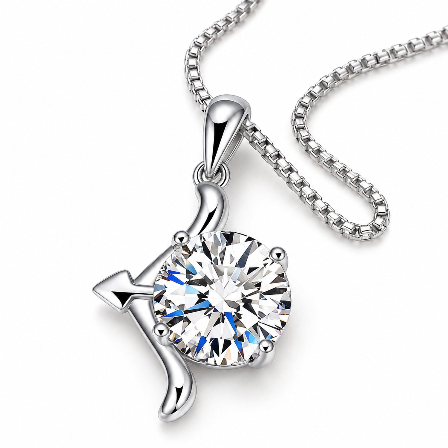 Zodiac Crystal Pendant Necklace, Silver-Plated Birth Sign Jewelry with Chain