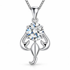 Zodiac Crystal Pendant Necklace, Silver-Plated Birth Sign Jewelry with Chain