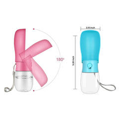 Portable Dog Water Bottle with Dispenser – Leak Proof Travel Pet Water Bottle with Built-In Bowl, One-Hand Use for Walking, Hiking & Outdoor Travel (1-Pack or 2-Pack)