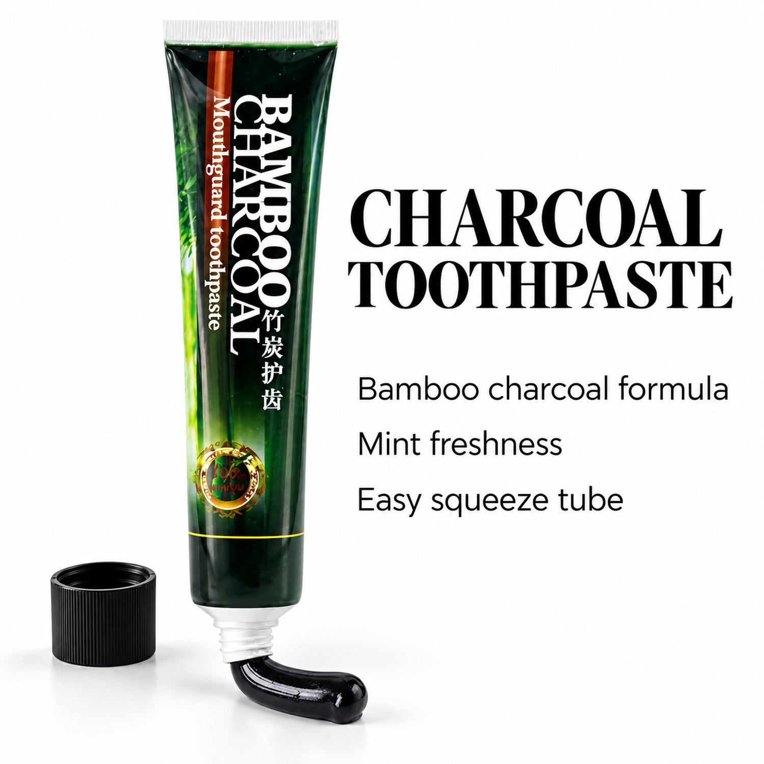 Activated Charcoal Toothpaste, Mint-Flavored Daily Oral Care, 1 or 2 Pack