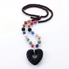 Lava Stone Aromatherapy Necklace with 2 Essential Oils – Heart or Starfish Diffuser Pendant Necklace for Women – Scented Jewelry for Daily Wear & Gifts