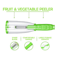 Multifunctional Fruit Vegetable peeler with storage box Tube Kitchen Gadgets Household Peeler (1-Pack or 2-Pack)