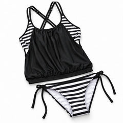 Women's 2-Piece Tankini Swimsuit, Adjustable Straps & Built-In Bra