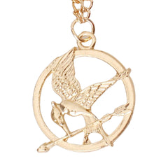 Bird Emblem Pendant Necklace – Gold or Silver Tone Flying Bird Necklace for Women & Men – Fantasy Inspired Jewelry Gift (18” Chain)