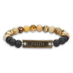 Chakra Lava Stone Diffuser Bracelet with 2 Random Essential Oils – Aromatherapy Bead Bracelet for Women & Men – Stretch Essential Oil Jewelry (Angel Wings, Love, Hope, Faith)
