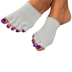 3-Pair Gel-Lined Open-Toe Foot Sleeves, Soft Stretch Cushioned Foot Socks