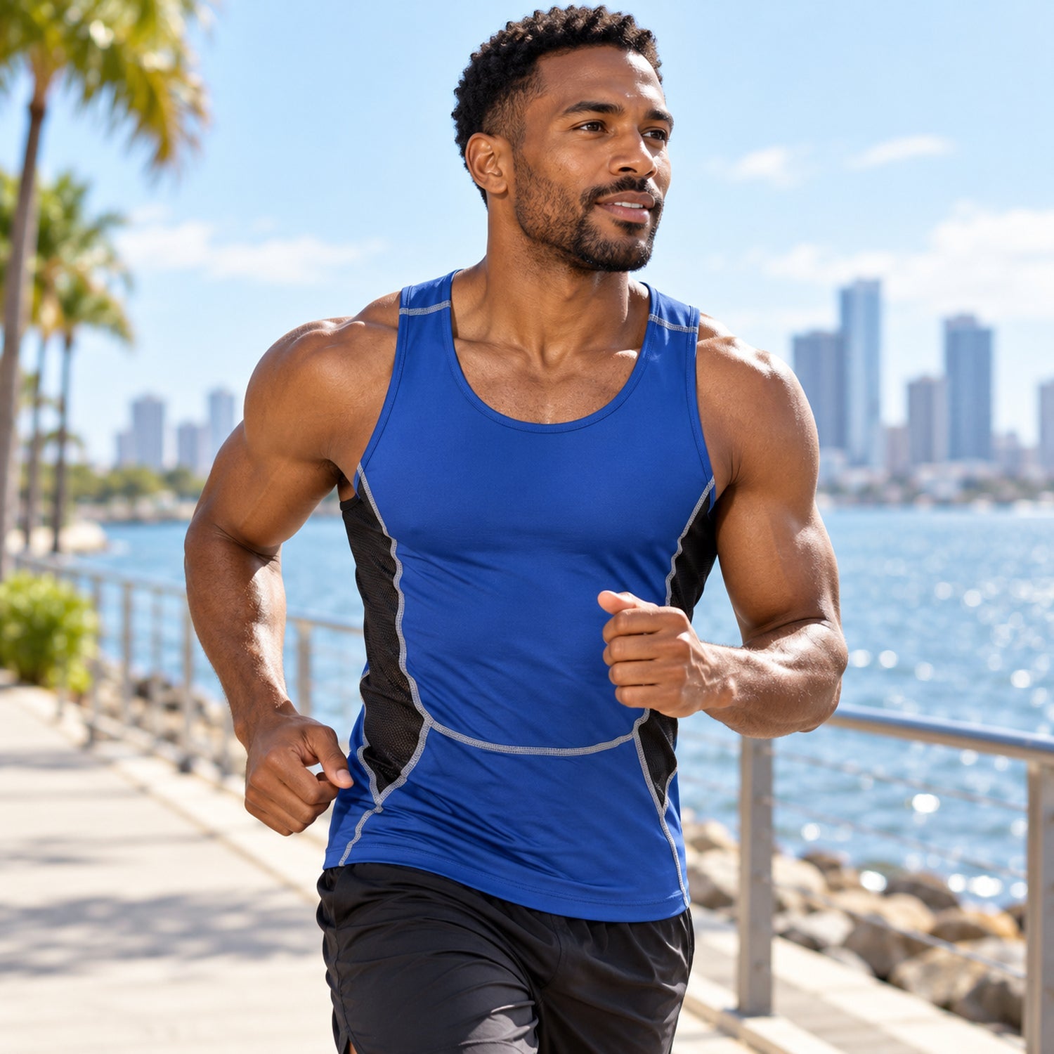Men's Sleeveless Quick-Dry Workout Shirt, Lightweight Exercise Tank Top