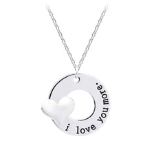 “I Love You More” Necklace for Women – Sterling Silver Charm Pendant with 18” Chain – Romantic Anniversary Gift Jewelry for Wife, Girlfriend, Partner