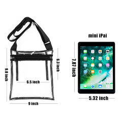 Clear Crossbody Bag (1-Pack or 2-Pack) – Stadium Approved Transparent PVC Purse with Adjustable Strap for Concerts, Travel & Events – Lightweight Clear Bag for Men & Women