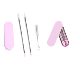 Collapsable Telescopic Reusable Drinkable Straw (2-Pack)