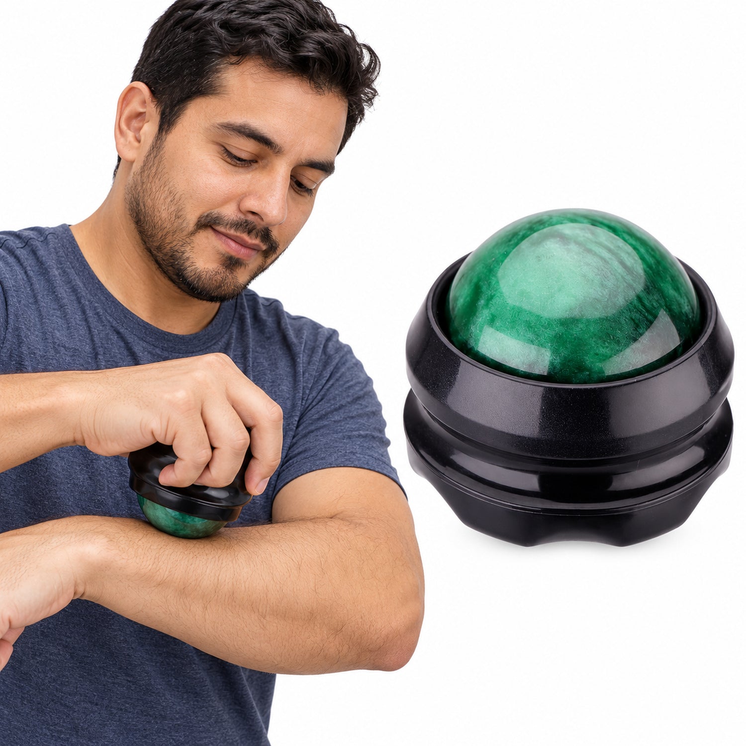 Handheld Rolling Massage Ball, Compact Body Massager for Home & Travel