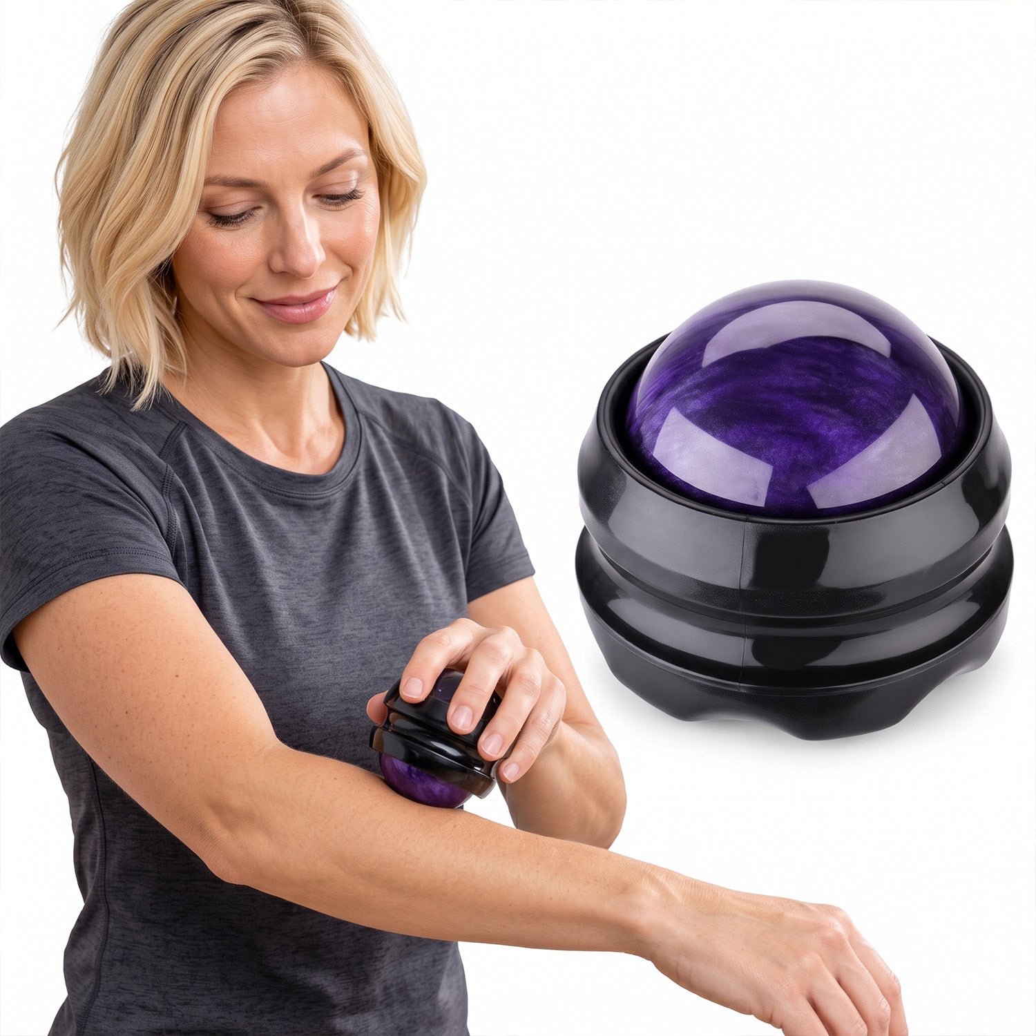 Handheld Rolling Massage Ball, Compact Body Massager for Home & Travel