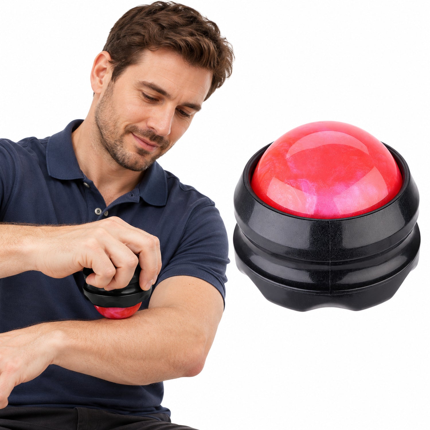 Handheld Rolling Massage Ball, Compact Body Massager for Home & Travel