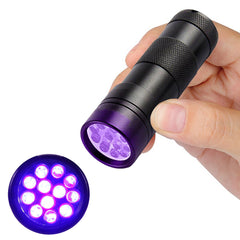 UV Black Light Pet Urine Detector Flashlight (1 or 2-Pack) – 12 LED 395nm UV Light for Detecting Pet Stains on Carpet, Furniture & Floors – Portable Leak & Stain Finder