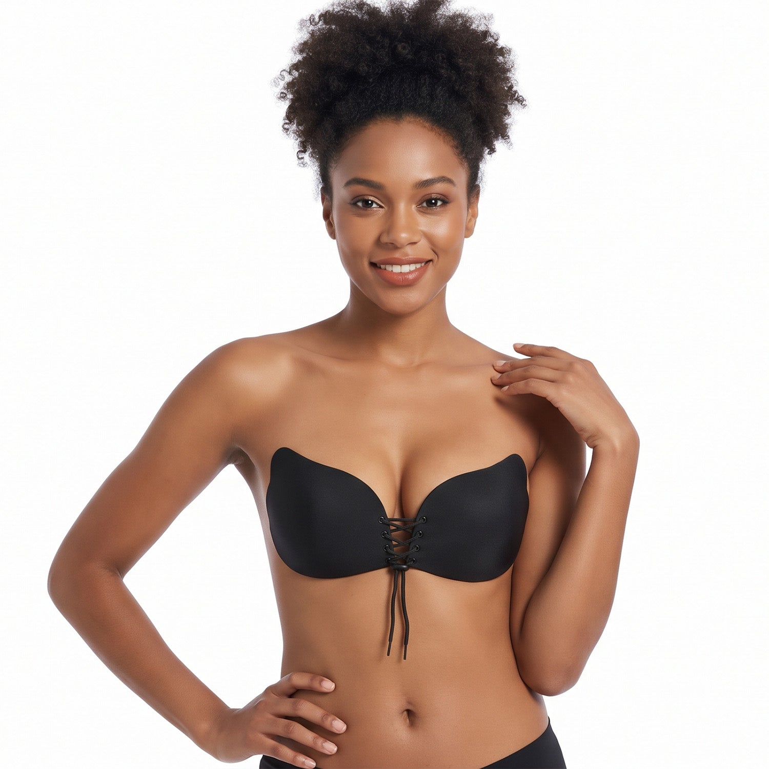 Reusable Strapless Adhesive Push-Up Bra, Backless Front-Fastening Cups, A to D