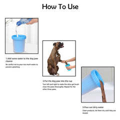 Portable Silicone Pet Paw Cleaner for Dogs & Cats (1-Pack or 2-Pack) – 2-in-1 Dog Paw Cleaning Cup & Grooming Brush – Portable Muddy Paw Washer for Small & Medium Pets