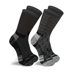 2-Pairs: Non-Binding Loose Fit Cotton Diabetic Crew Socks With Extra Wide Top For Men and Women