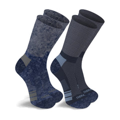2-Pairs: Non-Binding Loose Fit Cotton Diabetic Crew Socks With Extra Wide Top For Men and Women