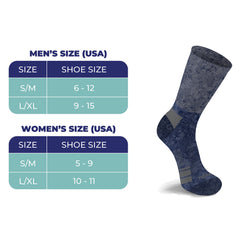 2-Pairs: Non-Binding Loose Fit Cotton Diabetic Crew Socks With Extra Wide Top For Men and Women