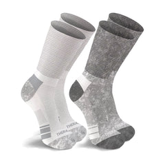 2-Pairs: Non-Binding Loose Fit Cotton Diabetic Crew Socks With Extra Wide Top For Men and Women