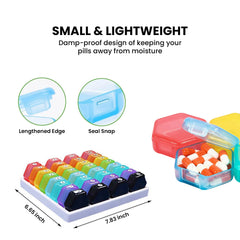 32 Colored Compartments Monthly Pill, Medicine and Vitamin Organizer with Tray