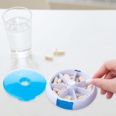 Push and Rotate 7 Day Travel Friendly Pill Organizer with Large Compartments