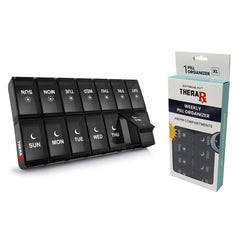 7-Day Pill, Medicine, Vitamin Organizer With AM/PM Large Compartments