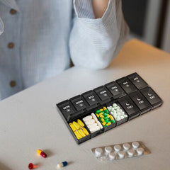 7-Day Pill, Medicine, Vitamin Organizer With AM/PM Large Compartments