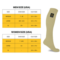 Official US Army Graduated Compression Socks 2-Pack – 15-20 mmHg Knee High Compression Socks with Arch Support & Comfort Band for Men & Women, Medium, Large & XL