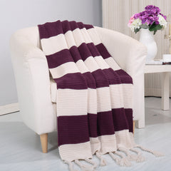 Vintage Plaid Fluffy Throw Blanket 50 x 67 Inches – Super Soft Cashmere-Like Acrylic Blanket with Fringe – Cozy All-Season Throw for Couch, Bed, Camping & Travel